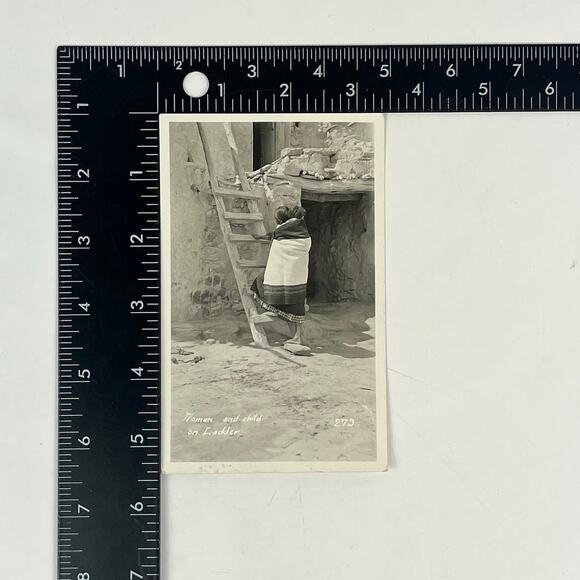 1930 RPPC Native American Indians Woman Baby Franklin 1c Stamp Postcard Perf - Picture 5 of 5